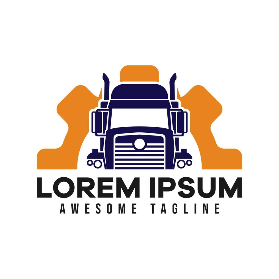Truck logo. Vector illustration good for mascot or logo for freight forwarding industry, cargo, or logistic industry. flat color style.