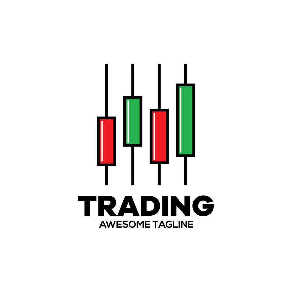 Trading financial vector logo. Trading icon. Candlestick trading. Trading stock symbol. Market chart sign.