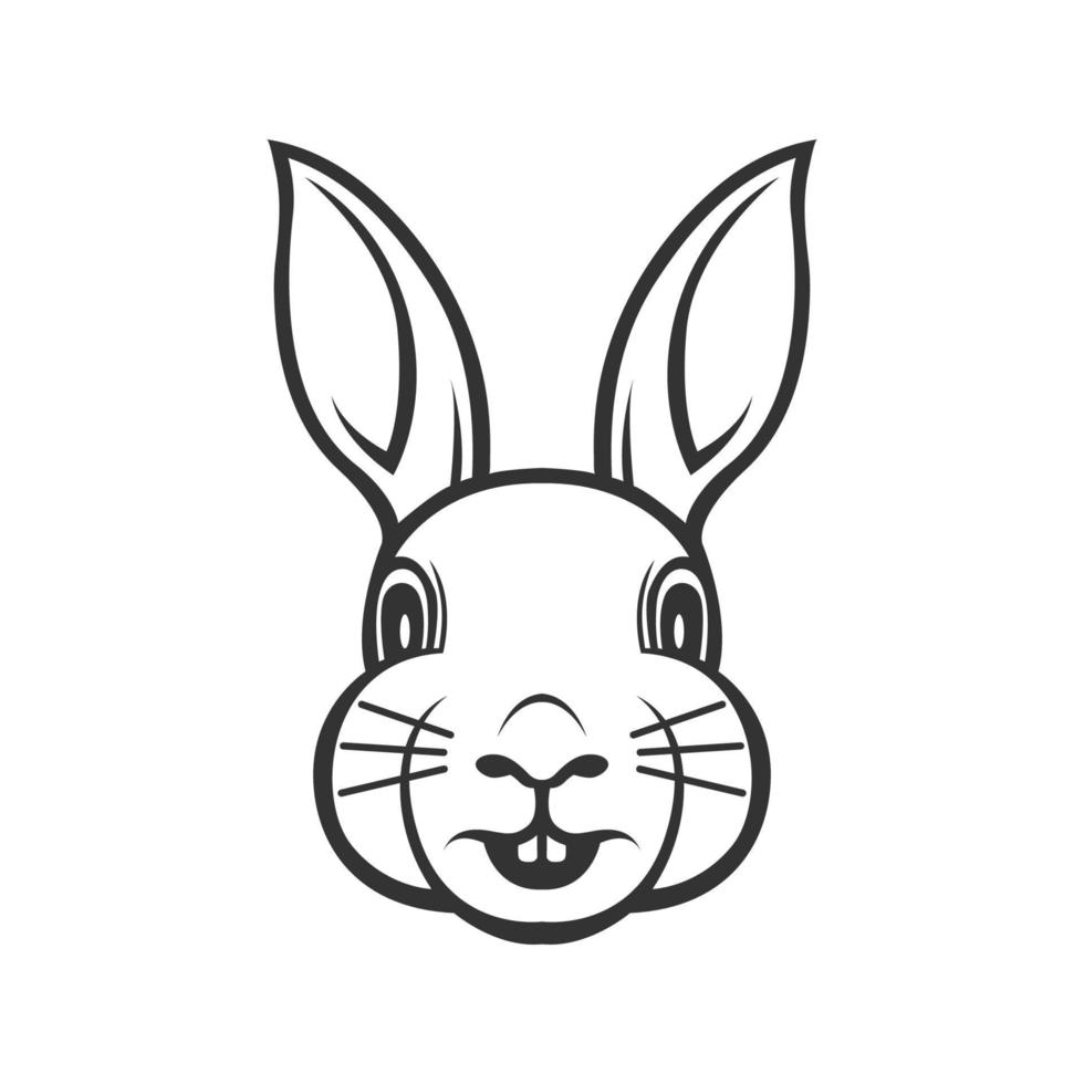 rabbit head vector illustration. rabbit outline graphic.