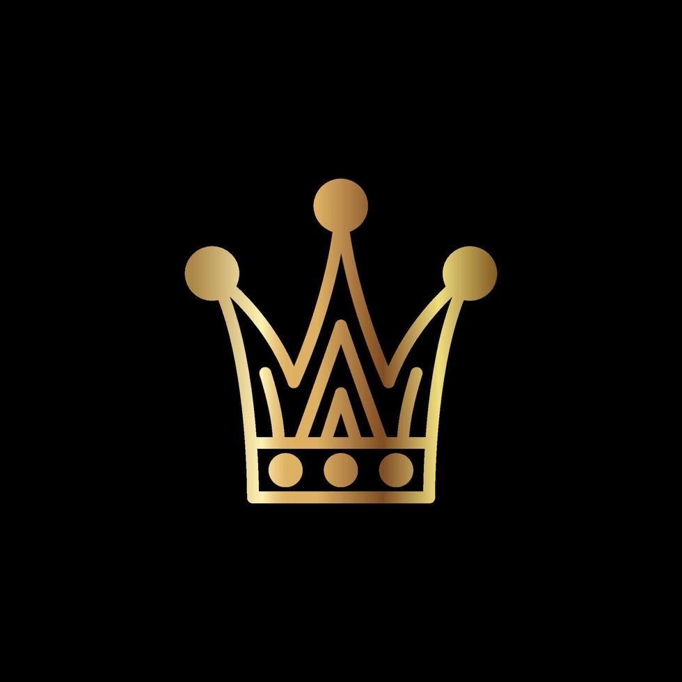 Crown icon. Crown vector illustration with golden color isolated on black background, suitable for icon, logo, or any design element using crown shape
