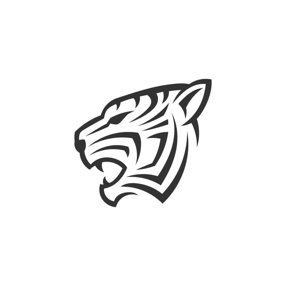 Ilustración de imagen vectorial de cabeza de tigre aislada sobre fondo blanco. apto para icono, logotipo, fondo con tema de tigre vector