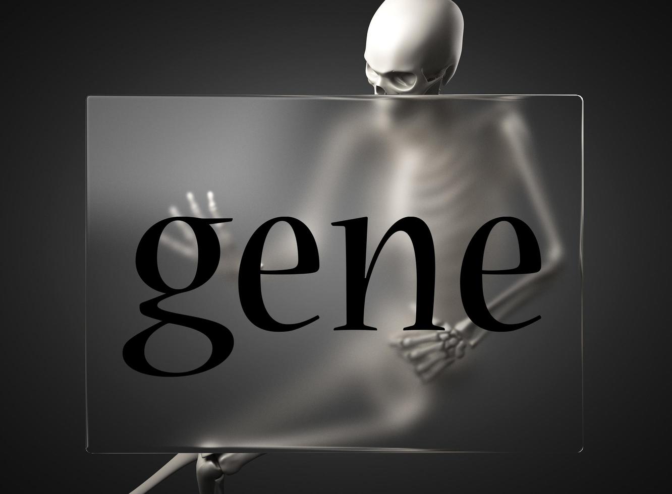 gene word on glass and skeleton photo