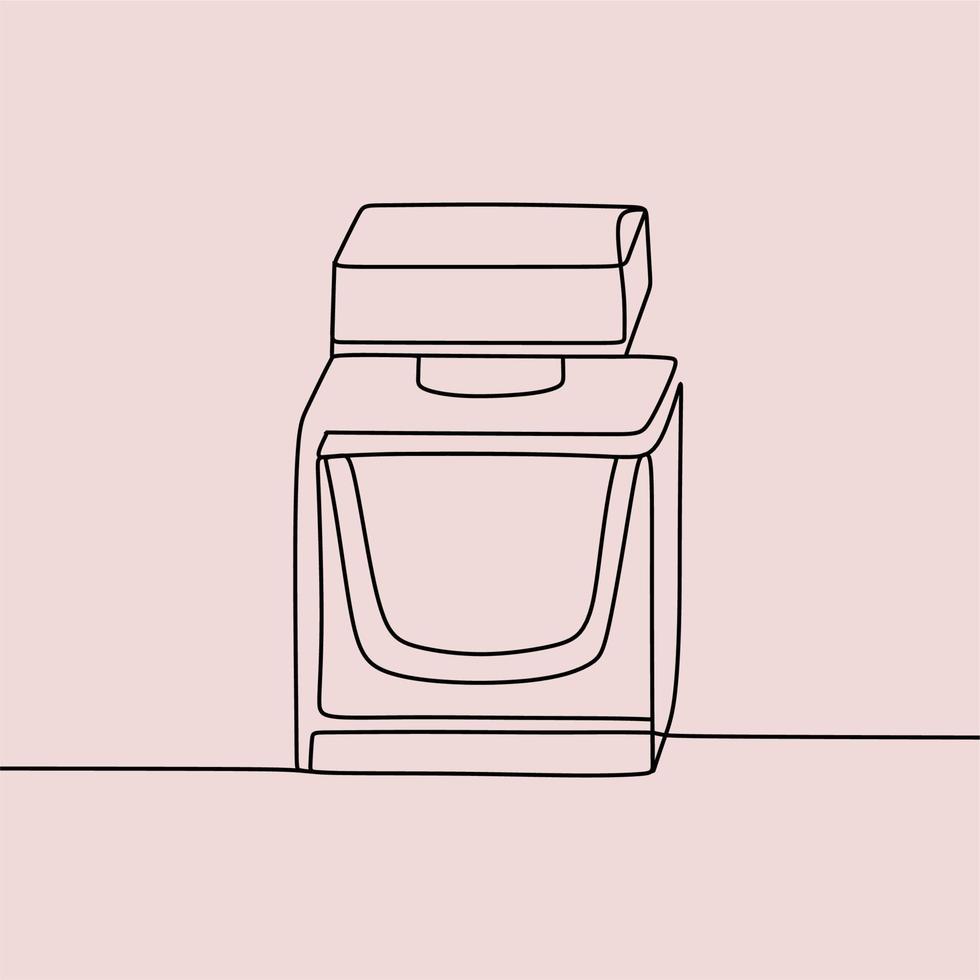 continuous line drawing on perfume vector