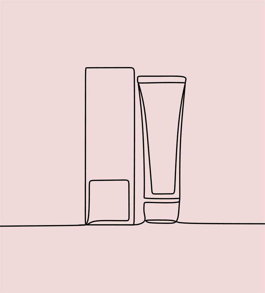 continuous line drawing on perfume vector