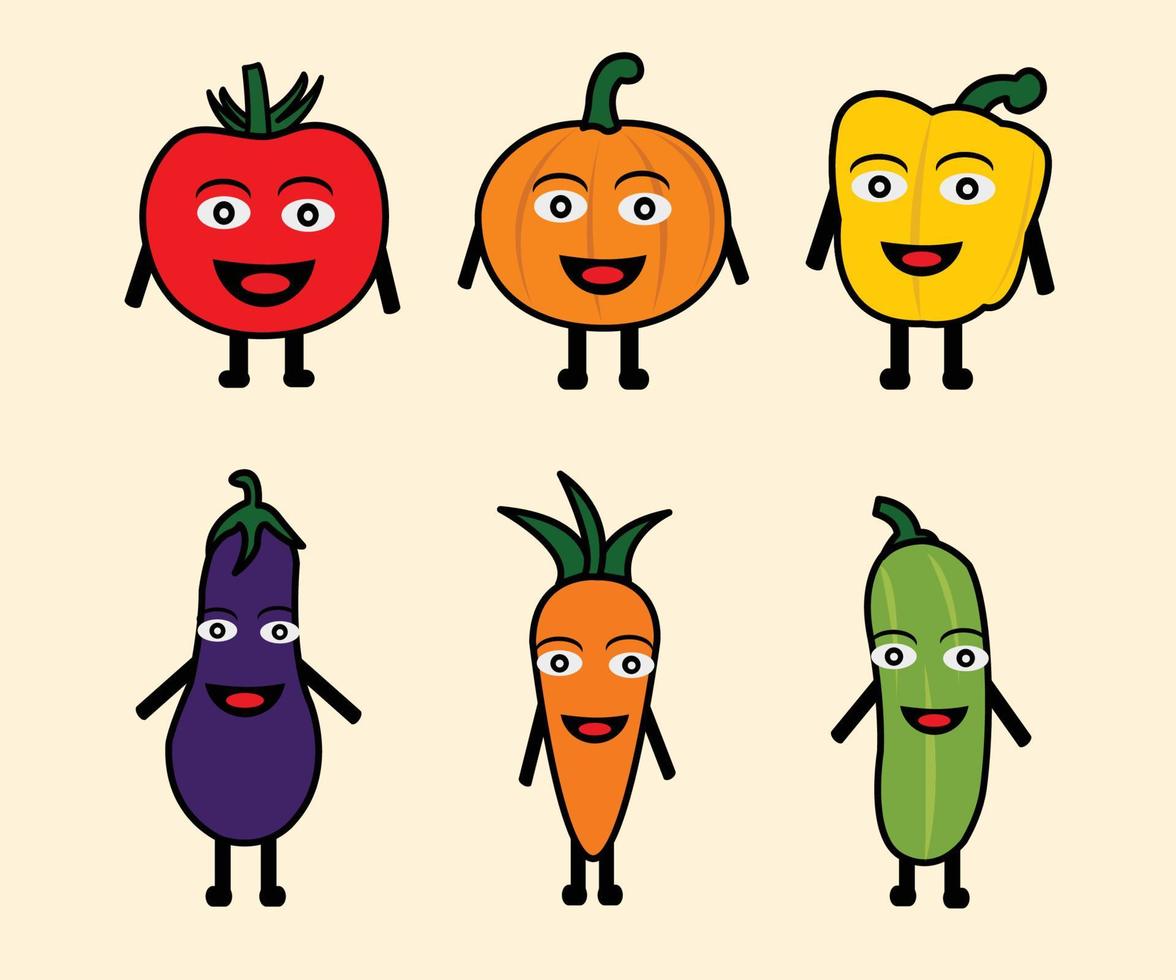 lindo ícono de vegetales o ilustración de vegetales saludables vector