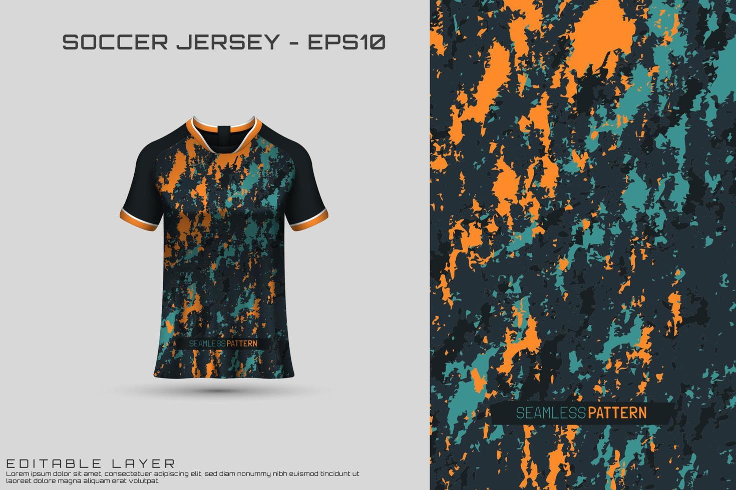 Sports jersey and t-shirt template sports jersey design vector mockup. Sports design for football, racing, gaming jersey. Vector.