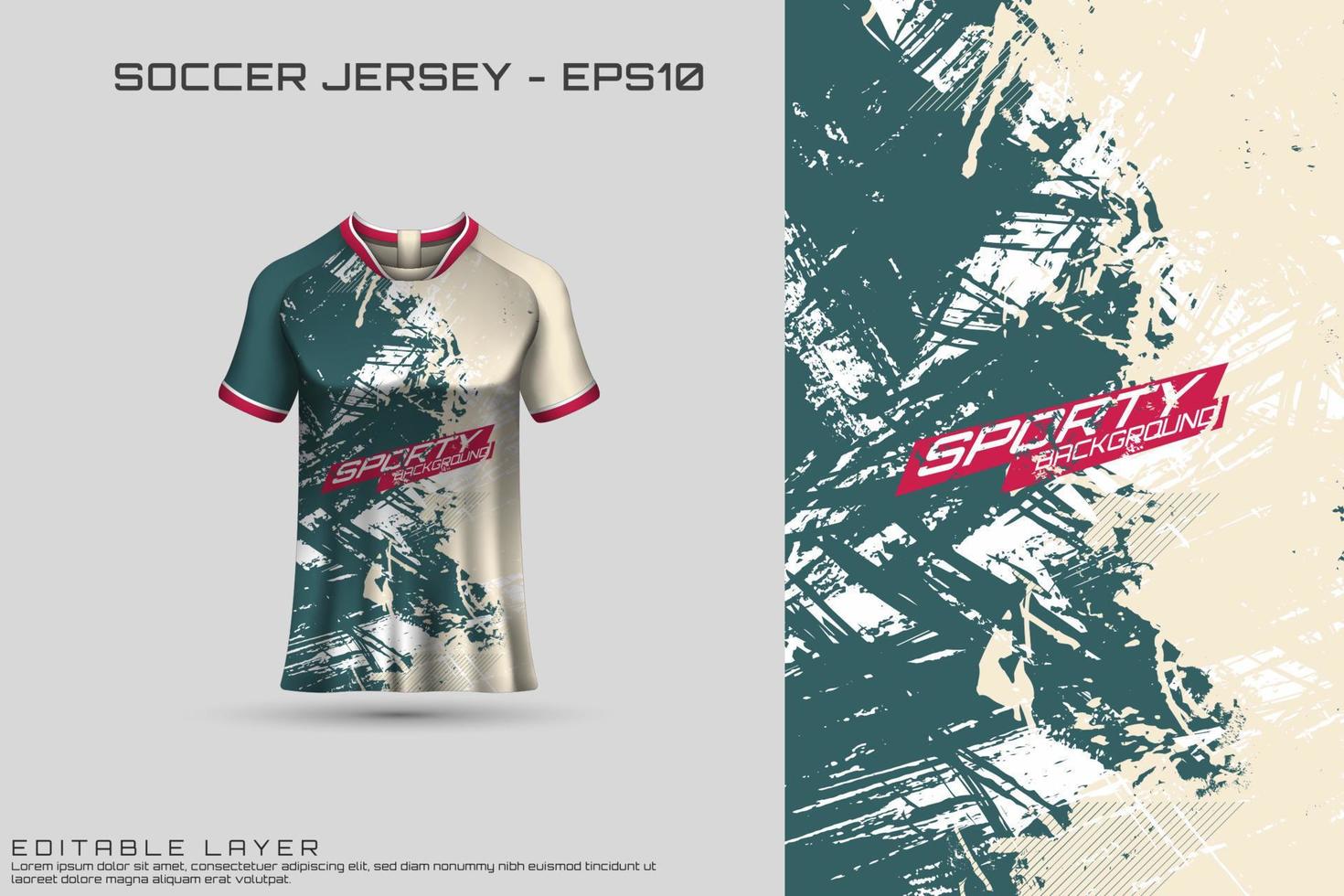 Sports jersey and t-shirt template sports jersey design vector mockup. Sports design for football, racing, gaming jersey. Vector.