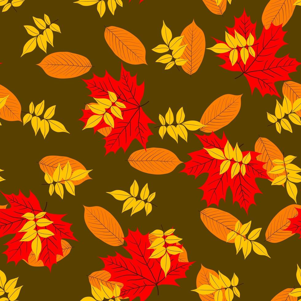 seamless pattern of autumn leaves. vector illustration.