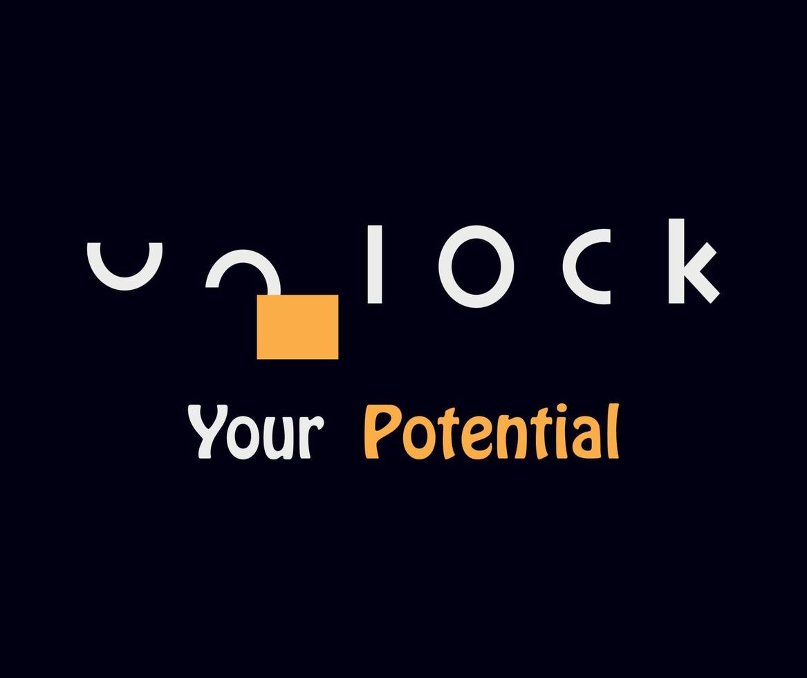 logo concept with typography model and padlock image vector