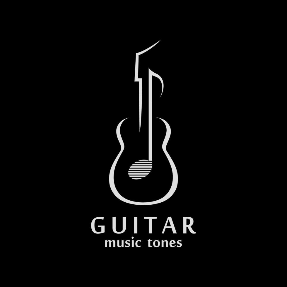 logo with guitar image and tone for music company vector