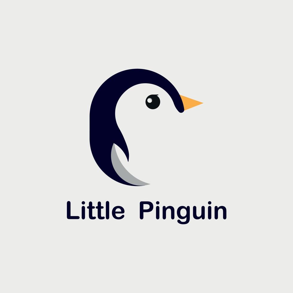 concept design logo with cute penguin animal shape vector