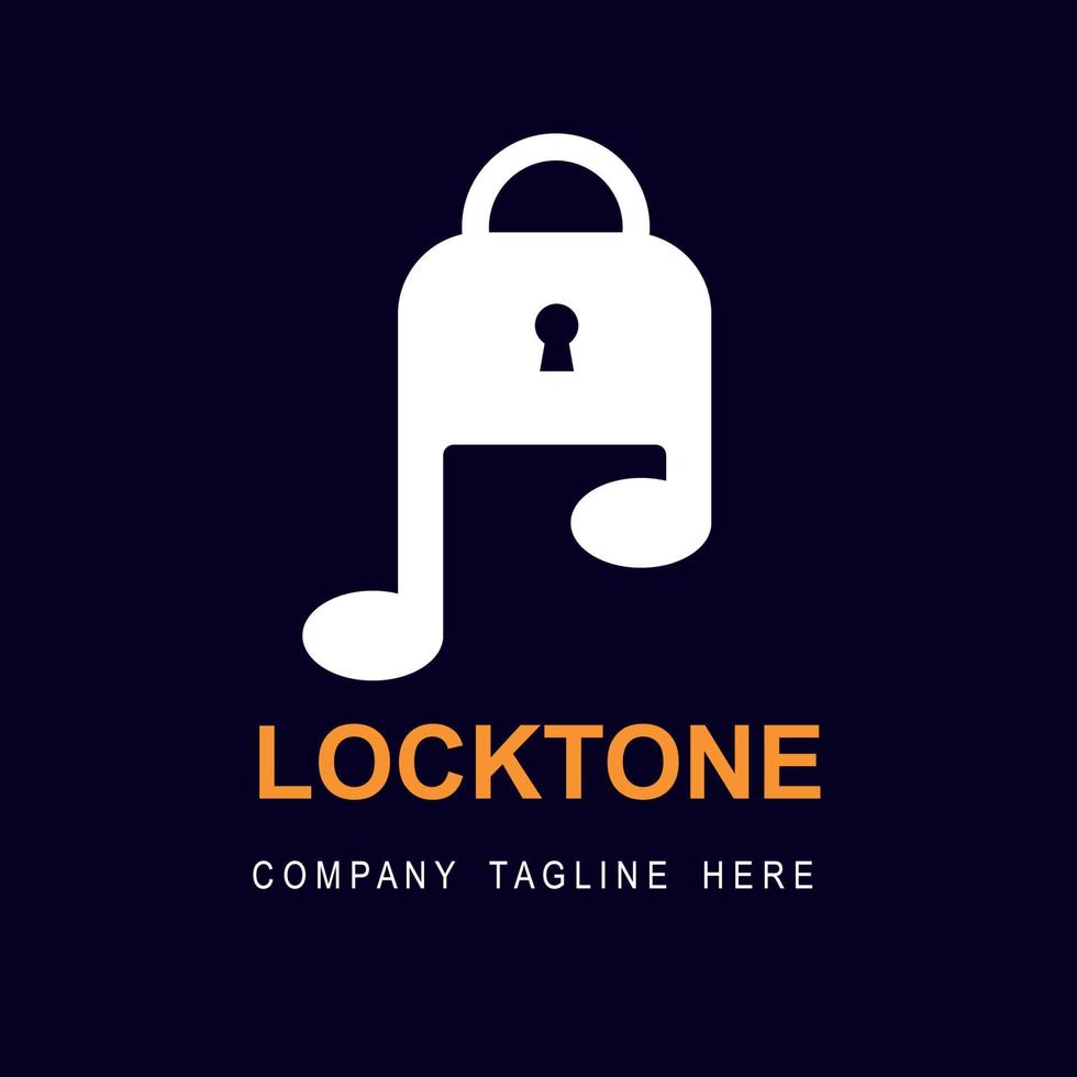 music company logo design with padlock and tone image vector
