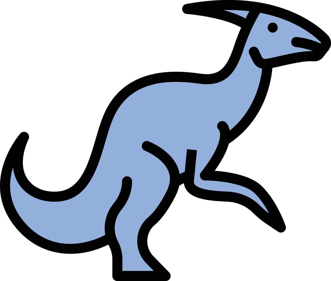 ilustración vectorial de parasaurolophus en un fondo. símbolos de calidad premium. iconos vectoriales para concepto y diseño gráfico. vector