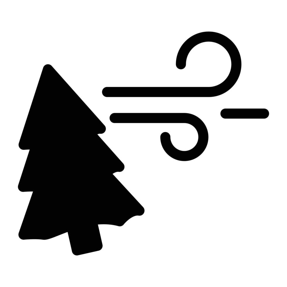 Ilustración de vector de árbol de viento en un fondo. Símbolos de calidad premium. Iconos vectoriales para concepto y diseño gráfico.