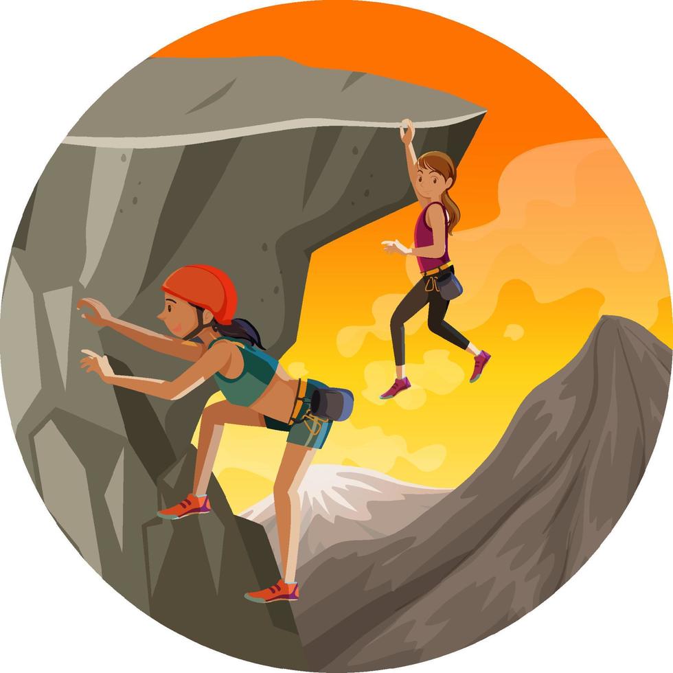 Isolated rock climbing badge vector