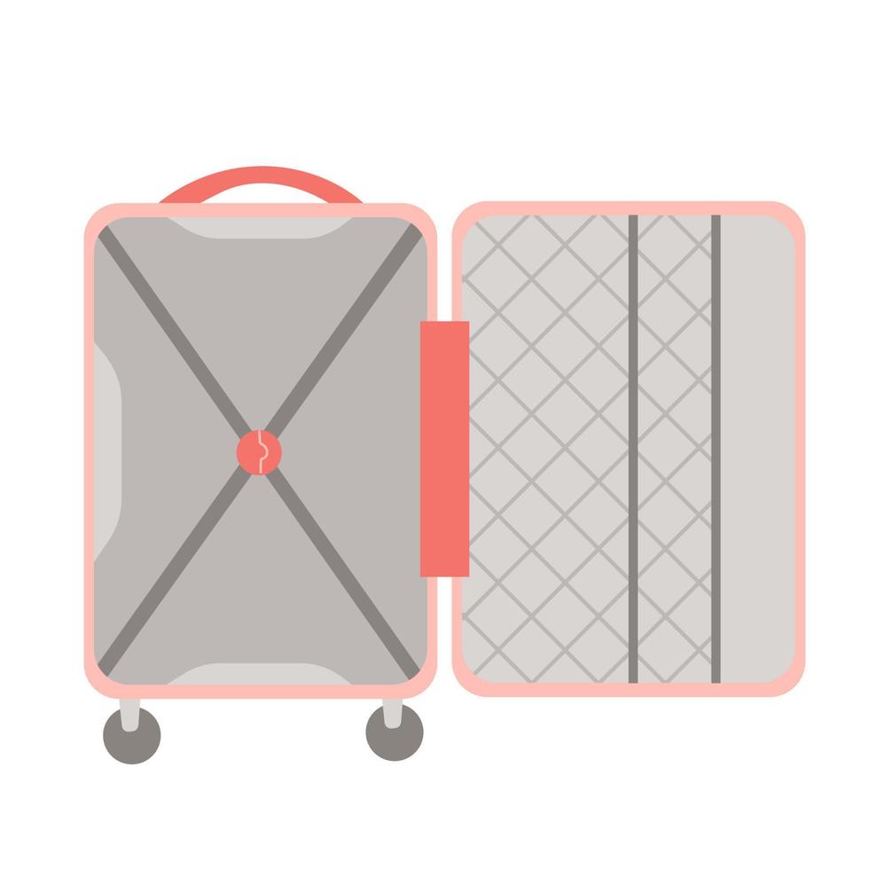 Summer bag, open suitcase in flat design, vector illustration