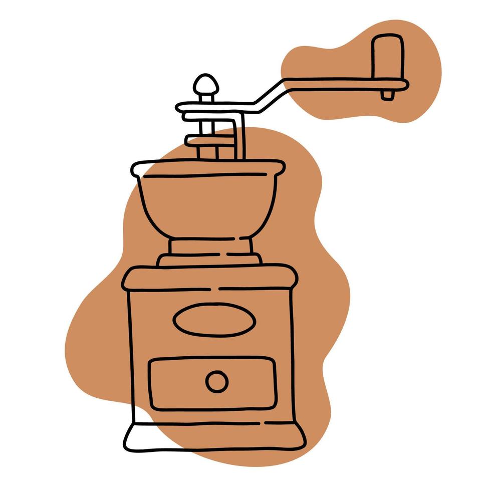 icono de café lineart, ilustración de vector de color simple tranquilo