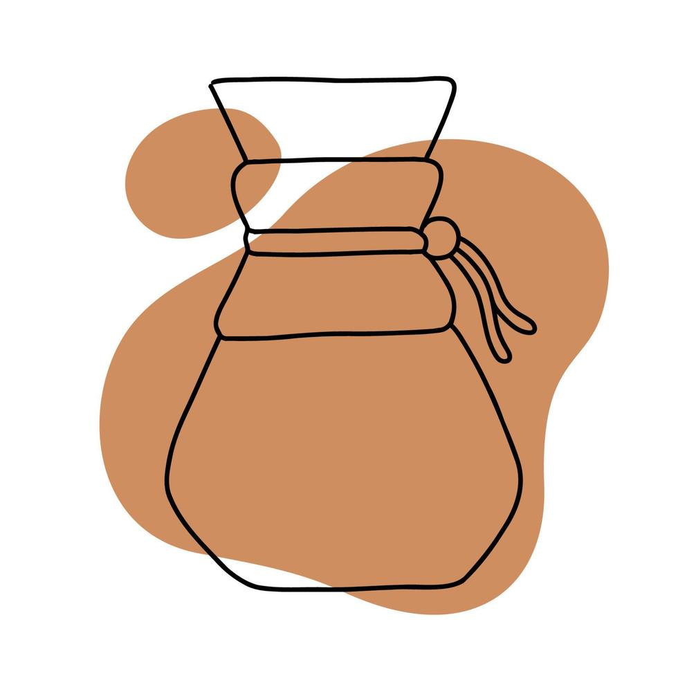 icono de café lineart, ilustración de vector de color simple tranquilo