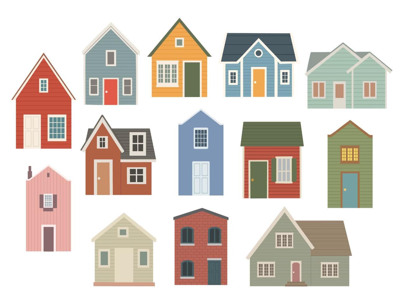 casas europeas. ciudad con casas pintadas. ilustración vectorial sobre un  fondo blanco 7374597 Vector en Vecteezy