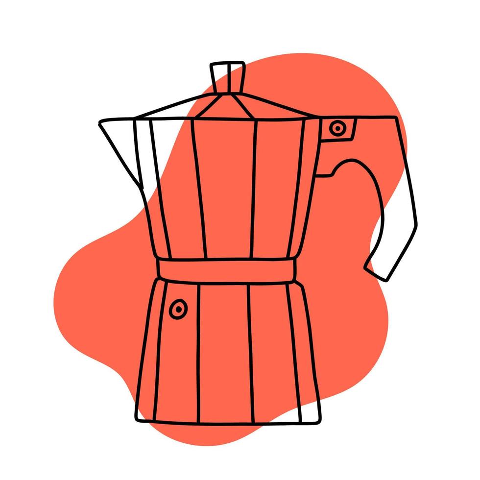 icono de café lineart, ilustración de vector de color simple tranquilo