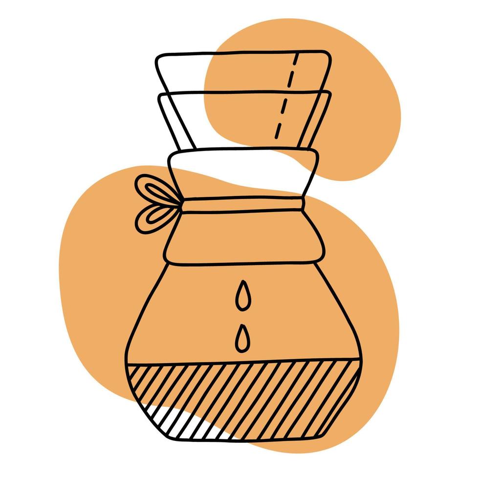 icono de café lineart, ilustración de vector de color simple tranquilo