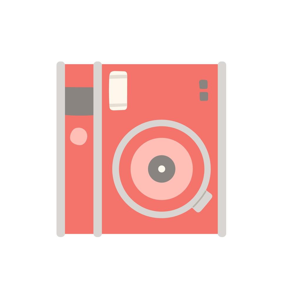 Summer colorful camera, flat design vector illustration