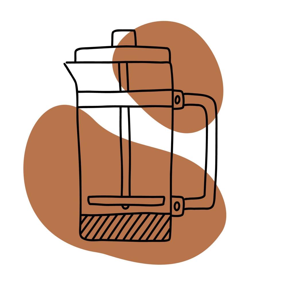 Coffee icon lineart, calm simple color vector illustration