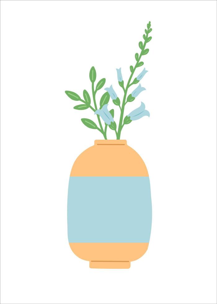 Flower in vase, simple flat design vector illustration