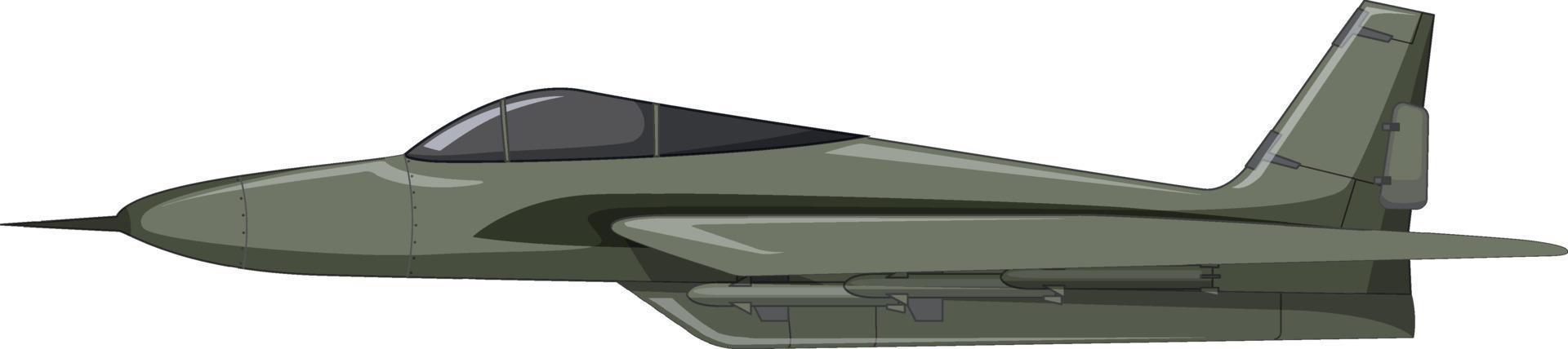 un avión militar sobre fondo blanco vector