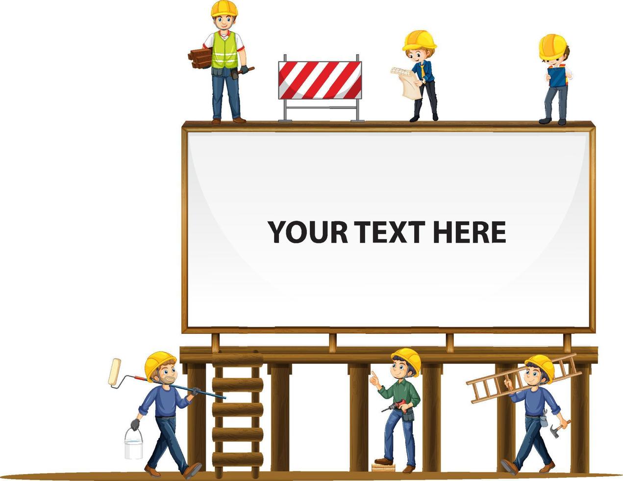 Empty board with construction site theme vector