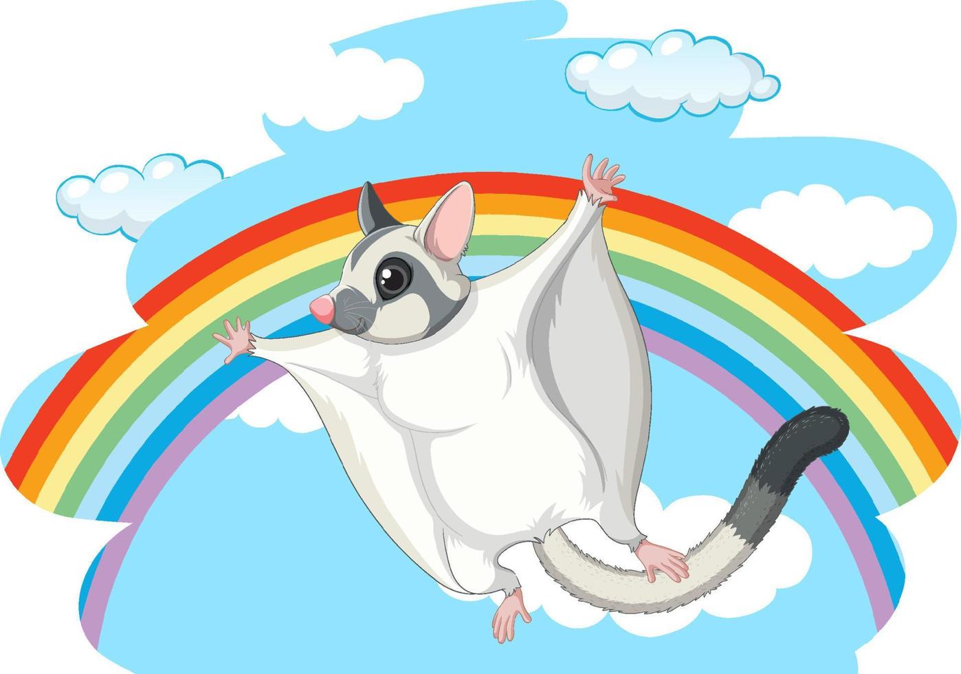 Sugar glider flying in sky vector