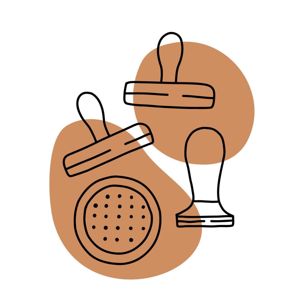 Coffee icon lineart, calm simple color vector illustration