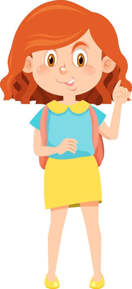 personaje de dibujos animados de estudiante con mochila vector