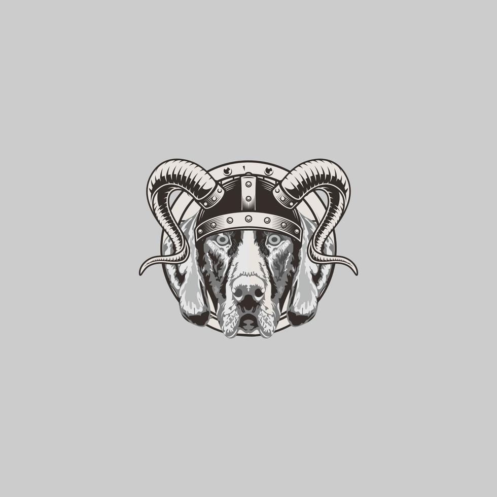 face dog illustration on grey background.eps vector