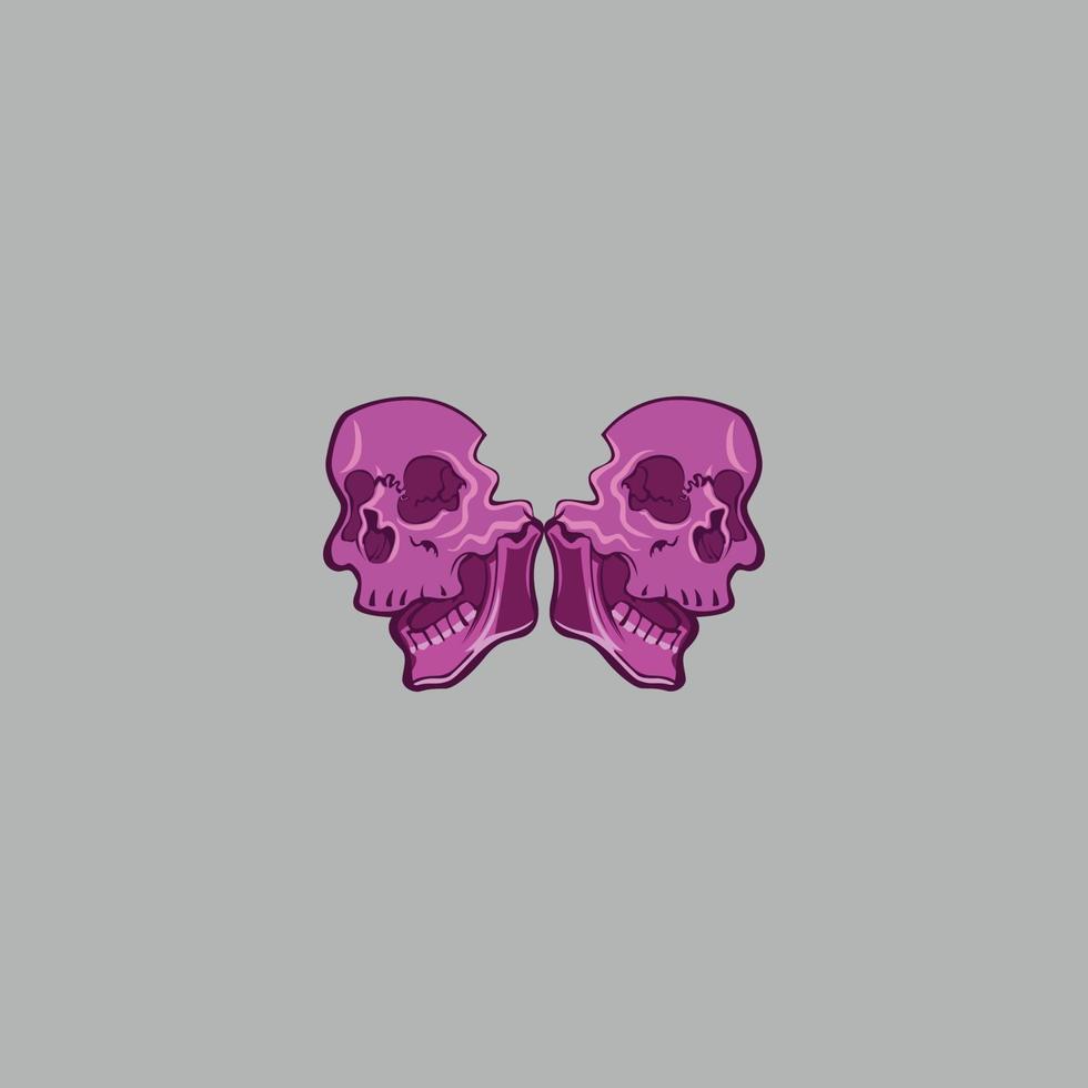 skull character illustration on grey background.eps vector