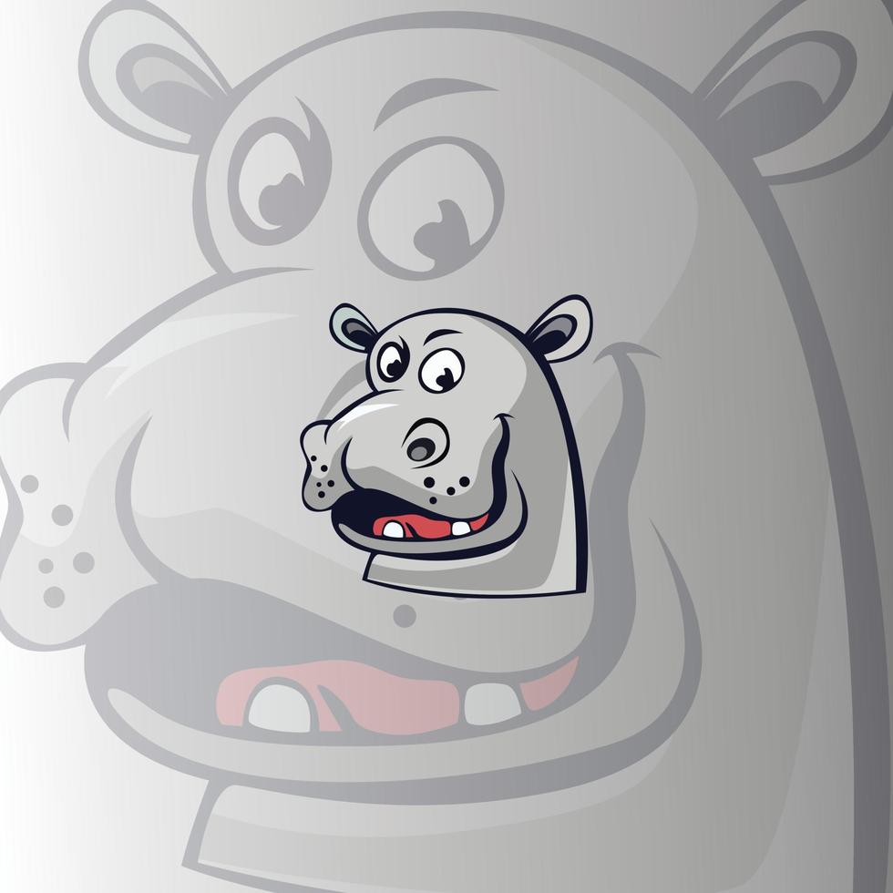 cartoon hippo face.eps vector