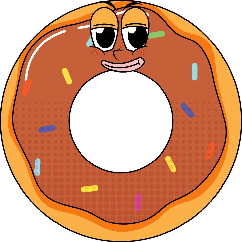 Donut cartoon character on white background vector