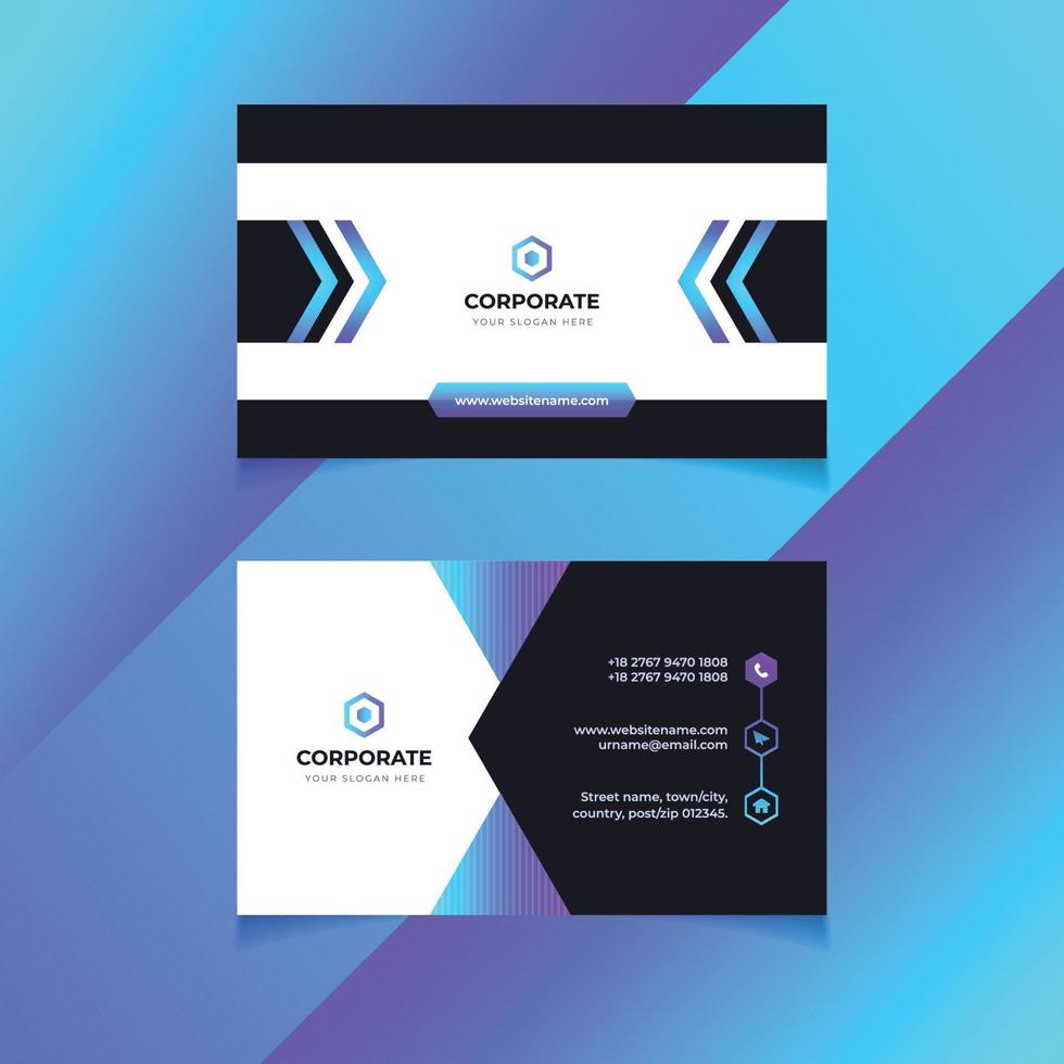 Stylish blue business card design vector