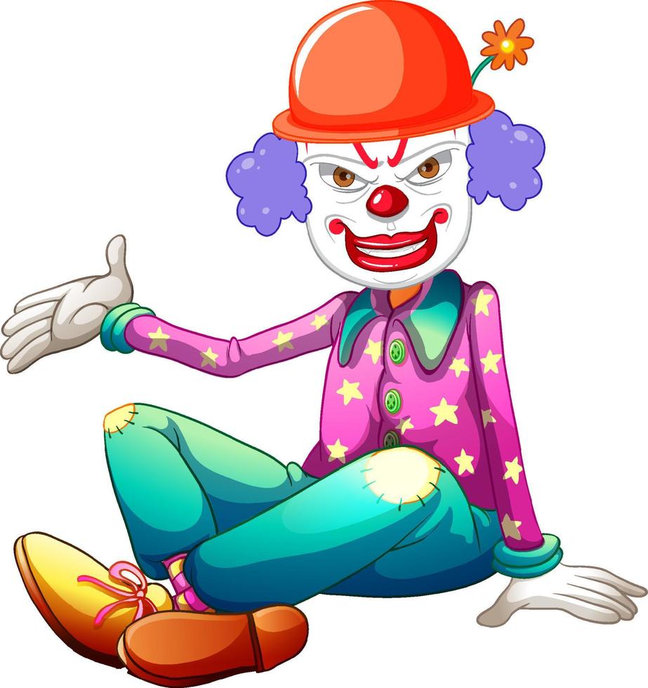 Cartoon clown on whie background vector