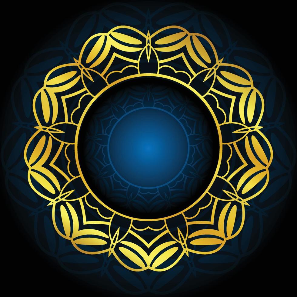 Luxury ornamental mandala background design with golden color vector