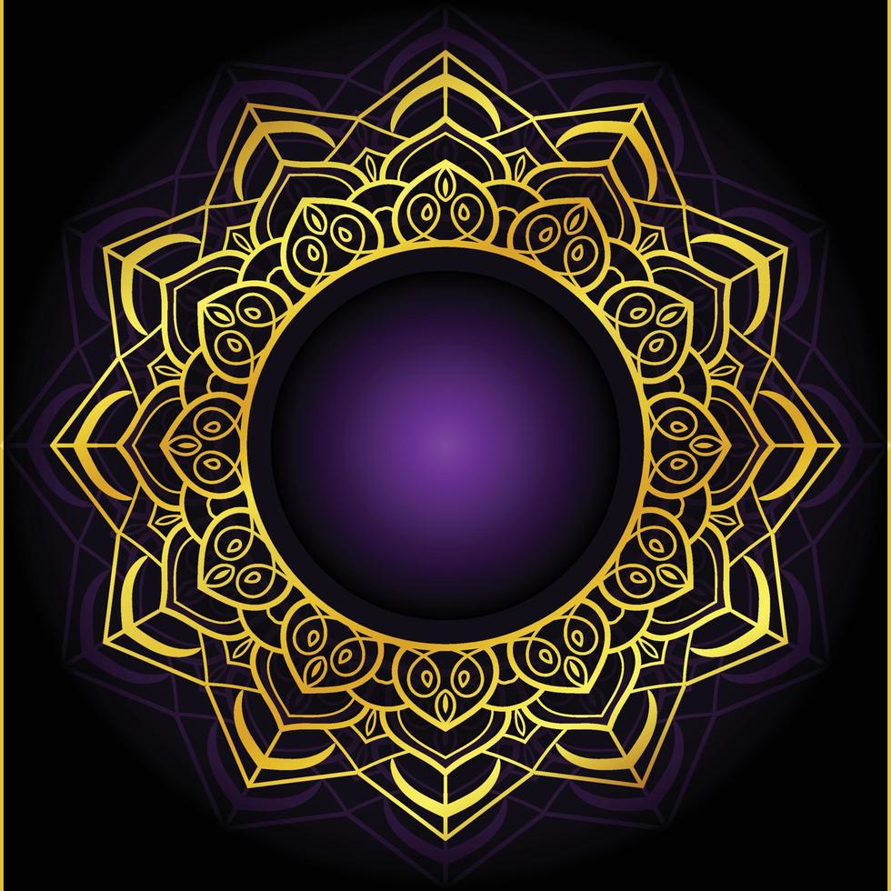 Luxury ornamental mandala background design with golden color vector