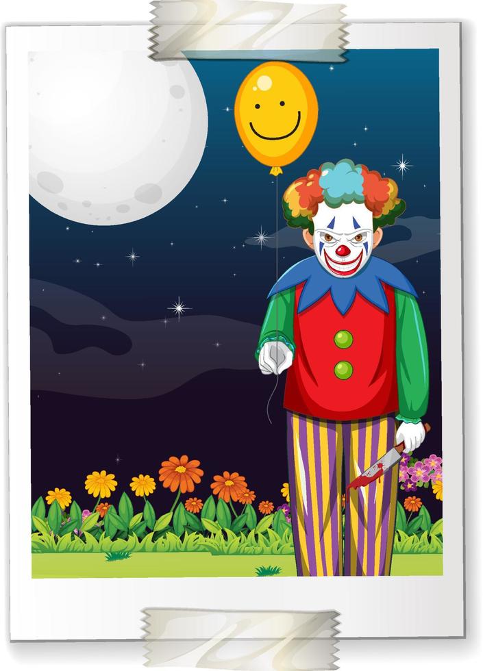 A photo of creepy clown vector