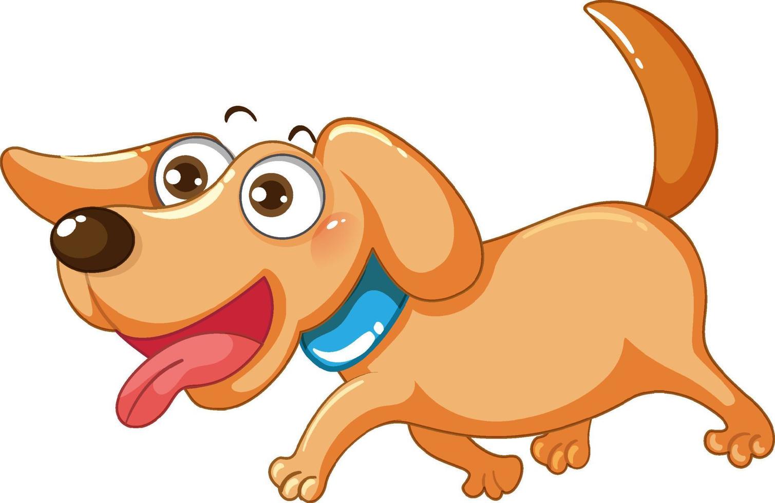 Cute simple dog cartoon character vector