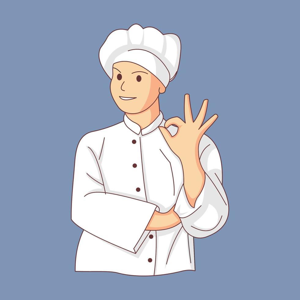 personaje del chef ilustrador vector