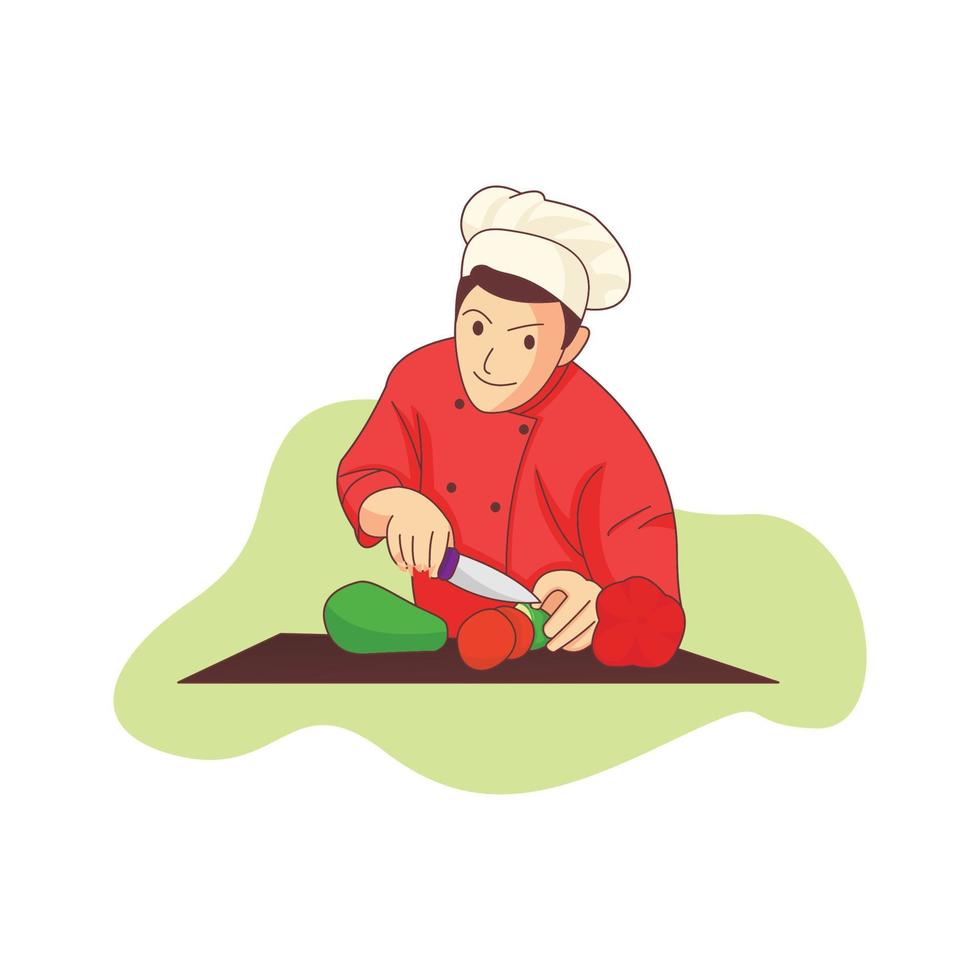 ilustración de personaje de chef vector