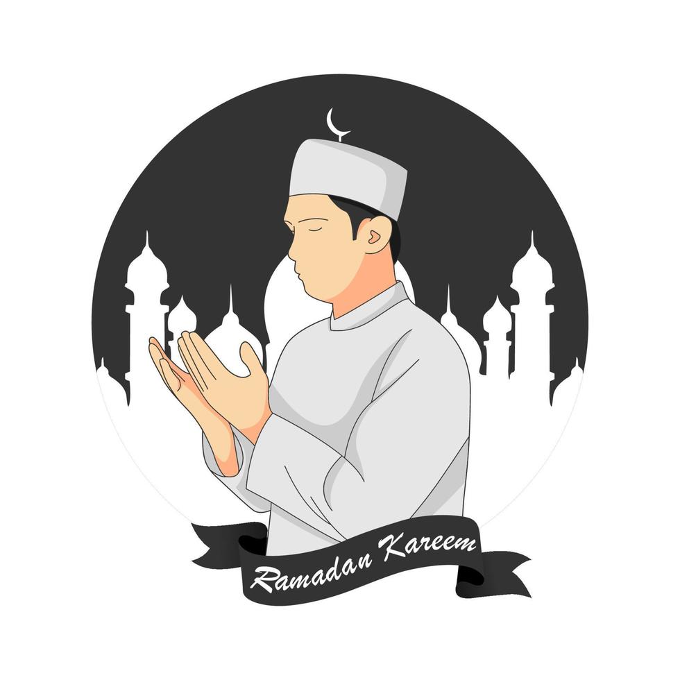 personaje de ilustración ramadán islámico vector