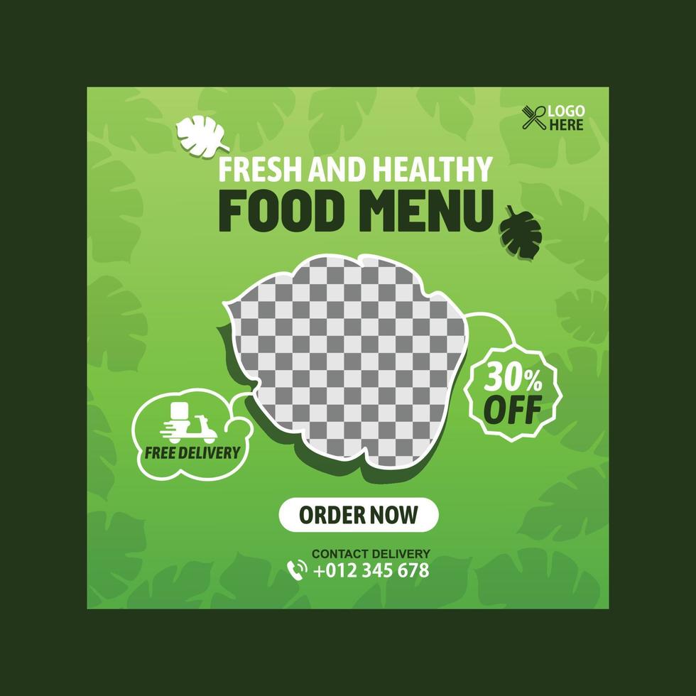social media post food promotion vector