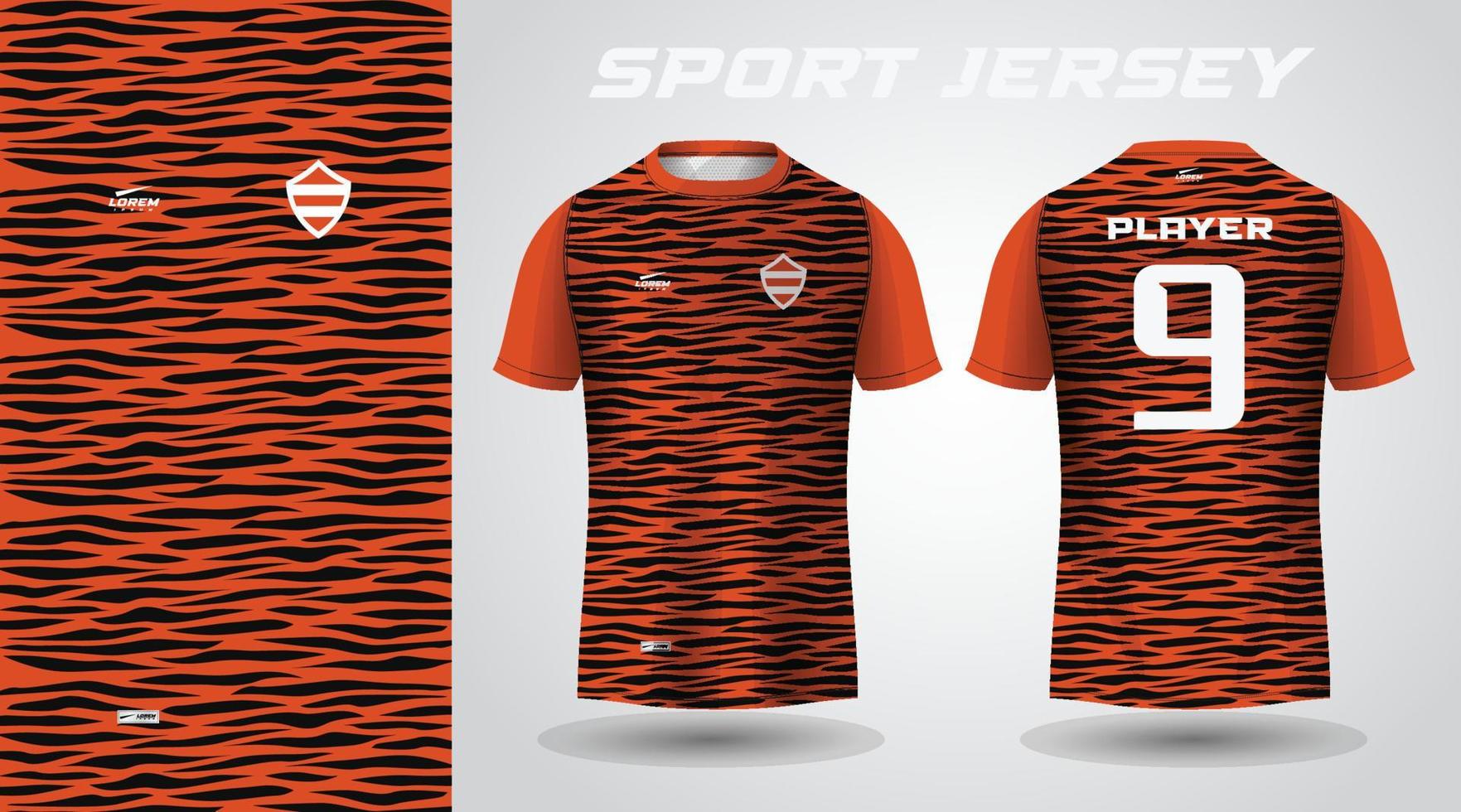 diseño de camiseta deportiva de camiseta naranja vector