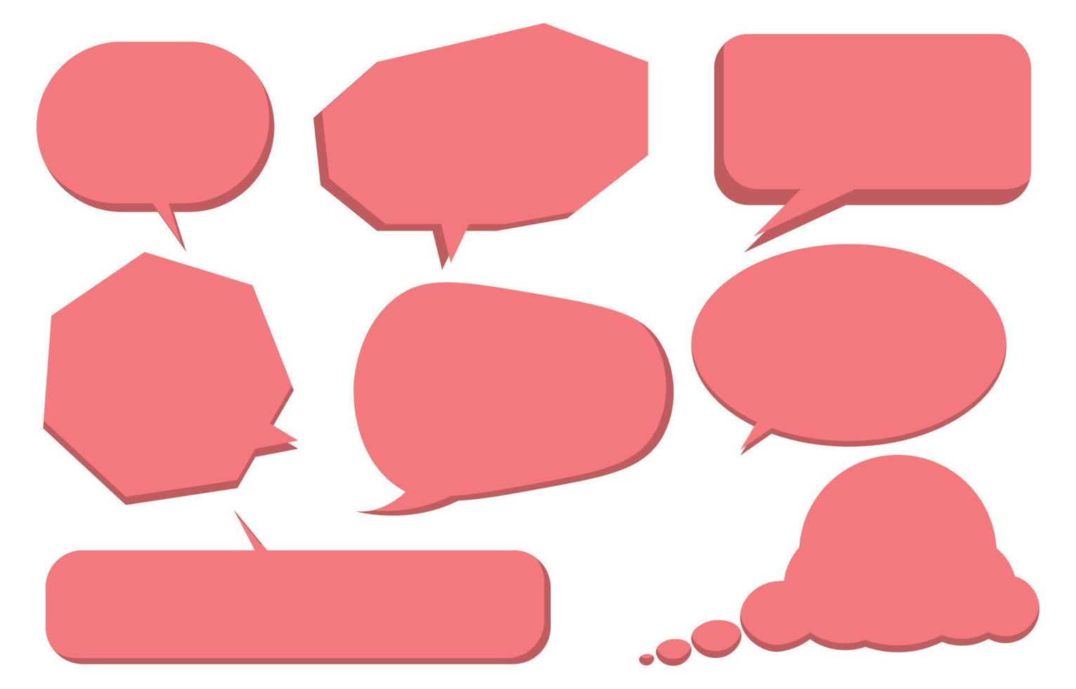 Set speech bubble on a white background, vector speaking or chat talk box , icon balloon text or communication,speak cloud for cartoon and comic, message dialog