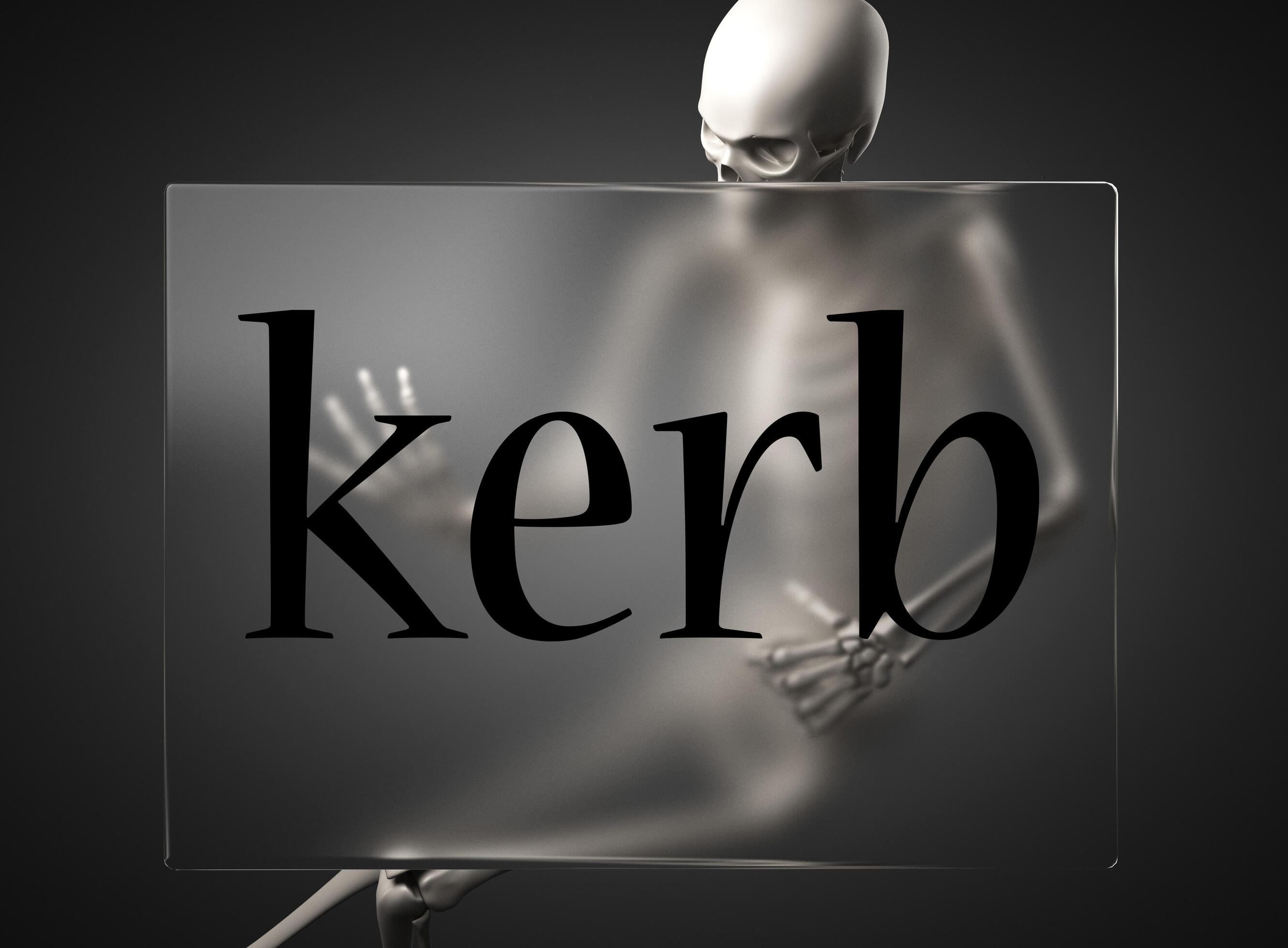 kerb word on glass and skeleton 7376035 Stock Photo at Vecteezy